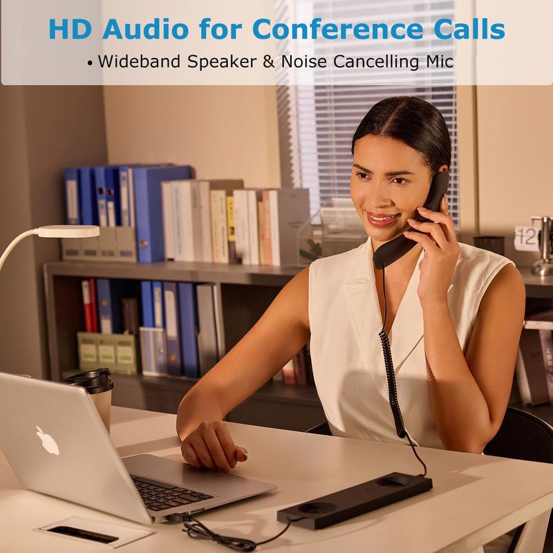 VT Wired USB Handset for PC, Plug and Play for MS Teams,3CX,Genesys,Bria,Avaya Workplace,Cisco Jabber,GoogleMeet, Zoom,etc - Image 4